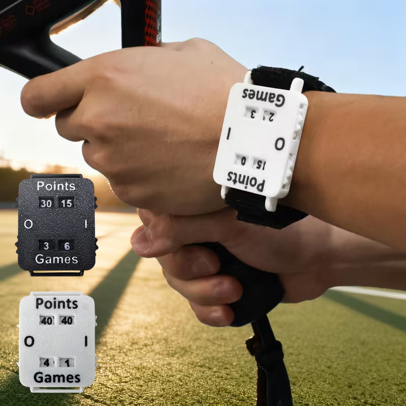 Badminton Score Counter - ポータブルクリケットテニスパデルスコアラーリストバンドインスタントスコアトラッカー、メモリーロスなし、コーチ、審判、選手向けスコアカウンター