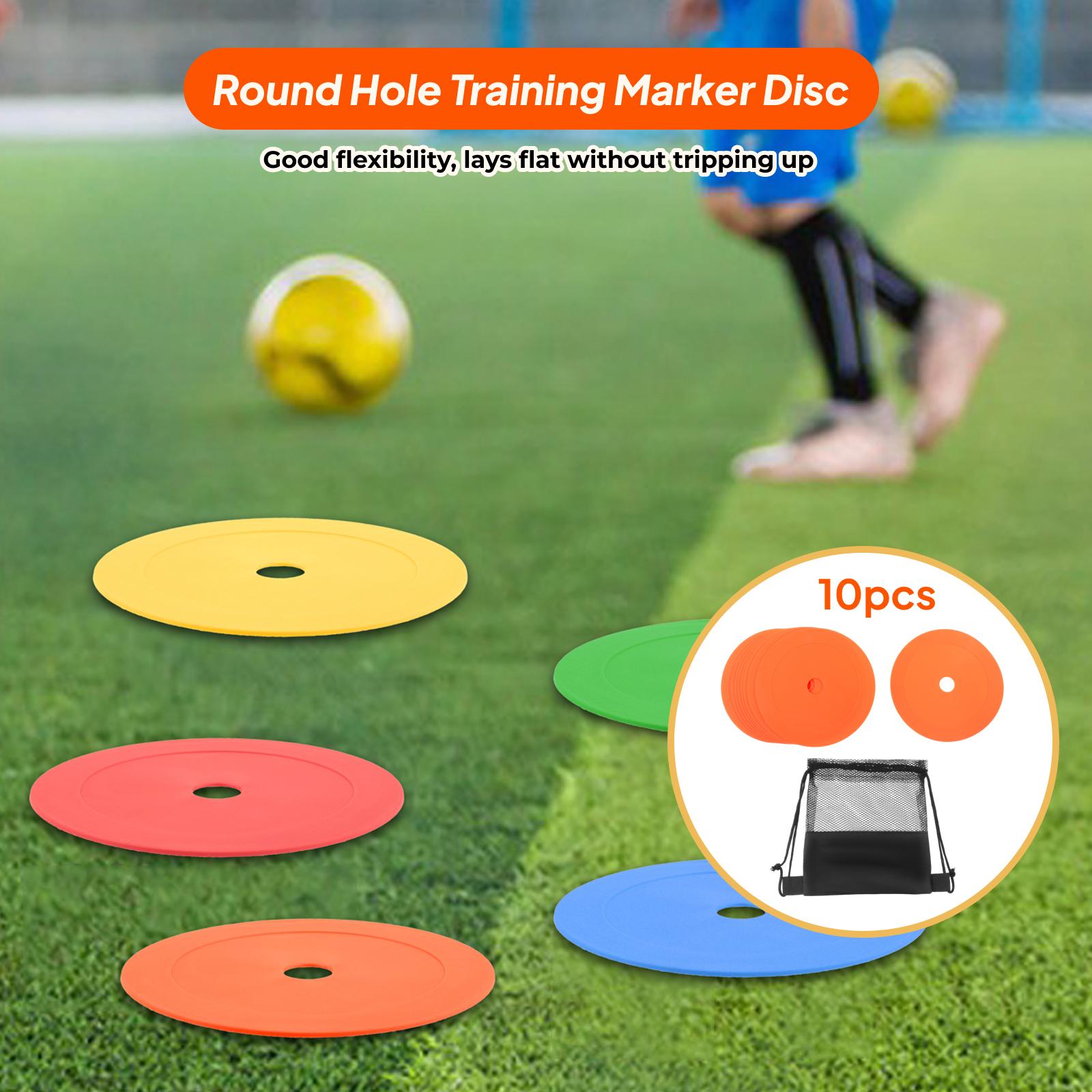 Court Marker Cone - 10x フラットコーン 6 インチフィールドコートマーカースポットマーカーサッカーアジリティフットボールスピードトレーニング機器用多目的プレート