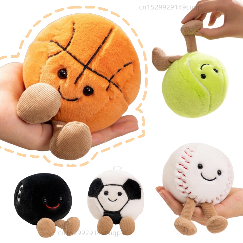 Badminton Tv - 10 センチメートルかわいいバスケットボールサッカーテニス野球ビリヤードぬいぐるみソフトぬいぐるみボール枕プレーヤーお土産誕生日ギフト