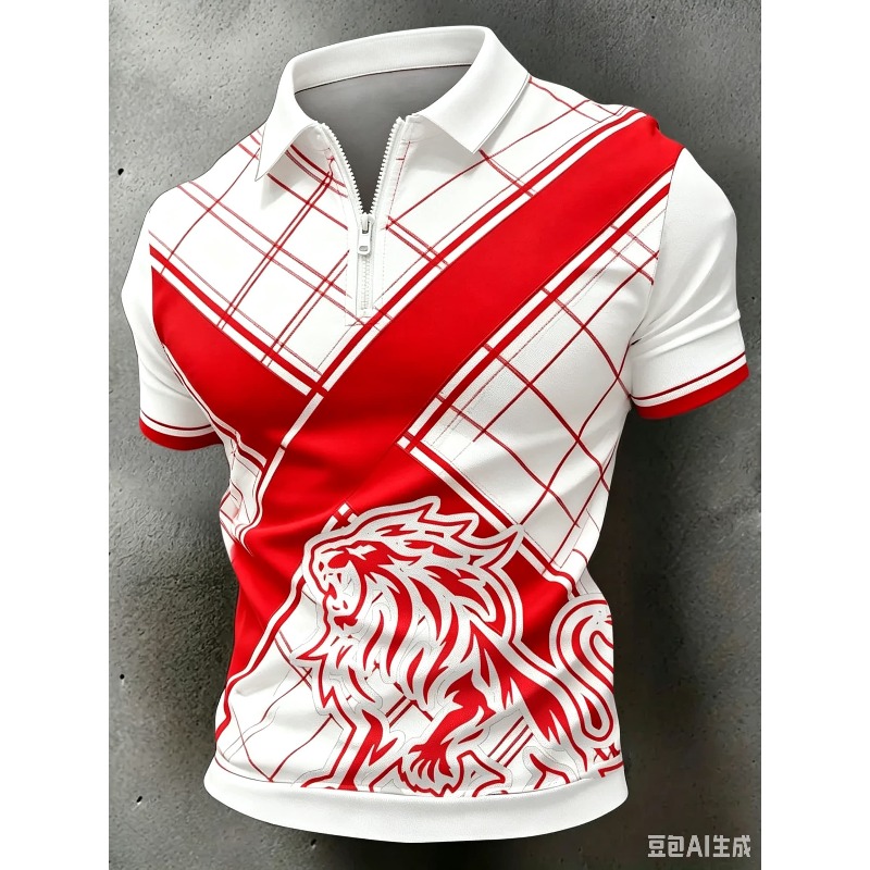 Badminton England - イングランドサッカーハーフジップポロシャツジョージフラッグ3Dプリント半袖Tシャツサッカーファンスポーツユニフォームカジュアルストリートウェアジャージ