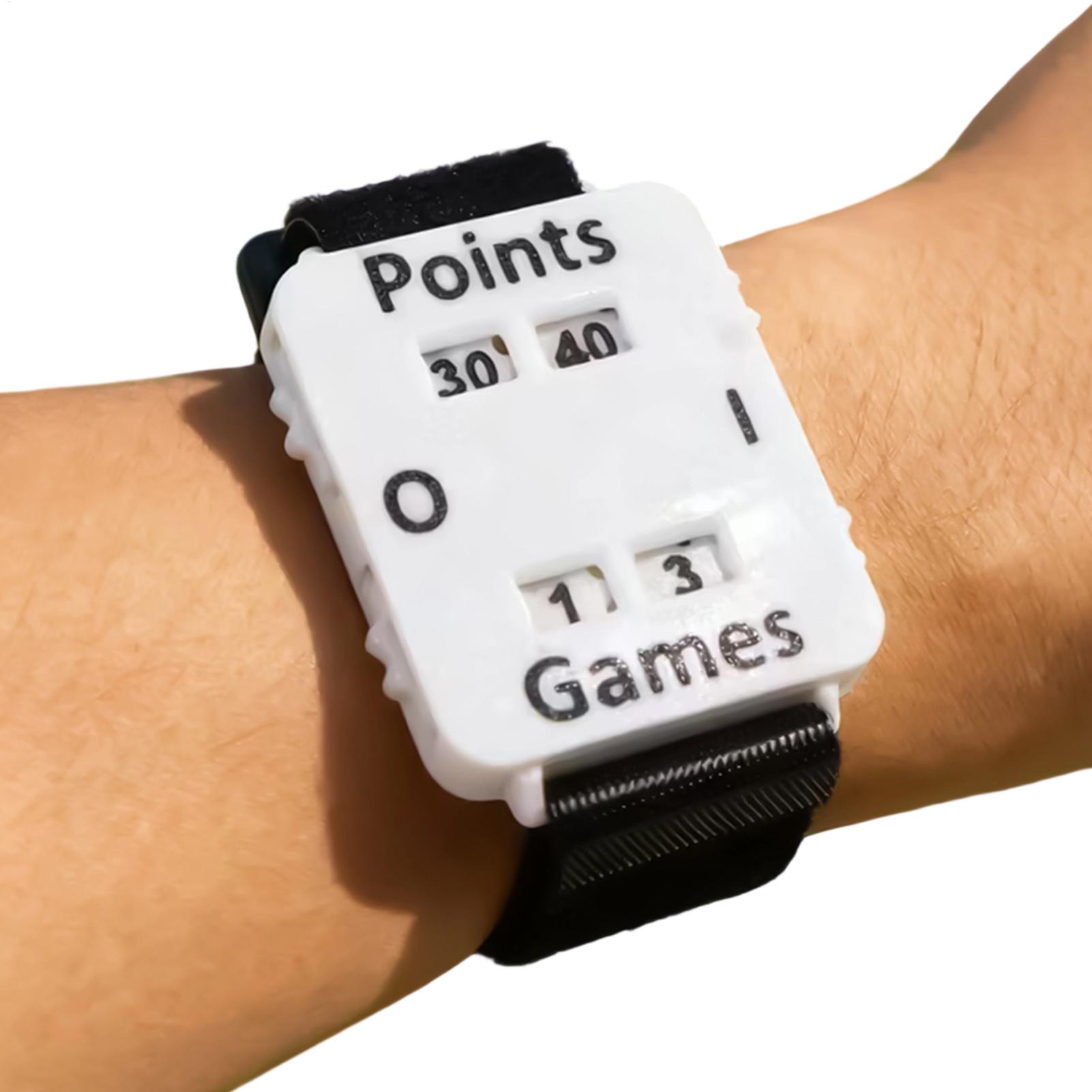Badminton Score Counter - ポータブルクリケットテニスパデルスコアラーリストバンドインスタントスコアトラッカー記憶喪失なしスコアカウンターコーチ審判員選手向け
