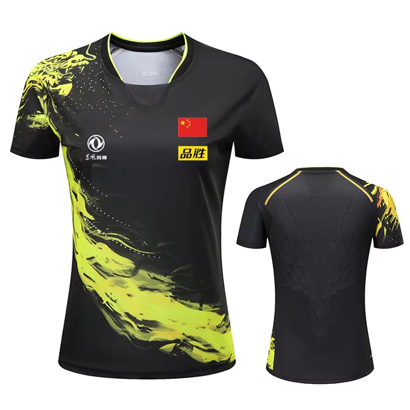 Badminton Aesthetic - 男性と女性のためのドラゴンプリント卓球Tシャツ,ファッションバドミントンスポーツTシャツ,ピンポンジャージ,フィットネスシャツ,中国