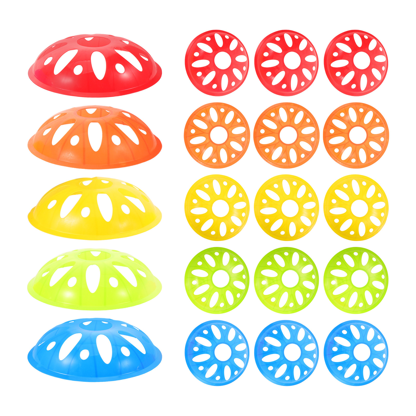 Court Marker Cone - 20個入りフットボールトレーニングマーカーコーン プラスチック製アジリティスポーツ用品 サッカードリル 子供用障害物コース バスケットボールコート用