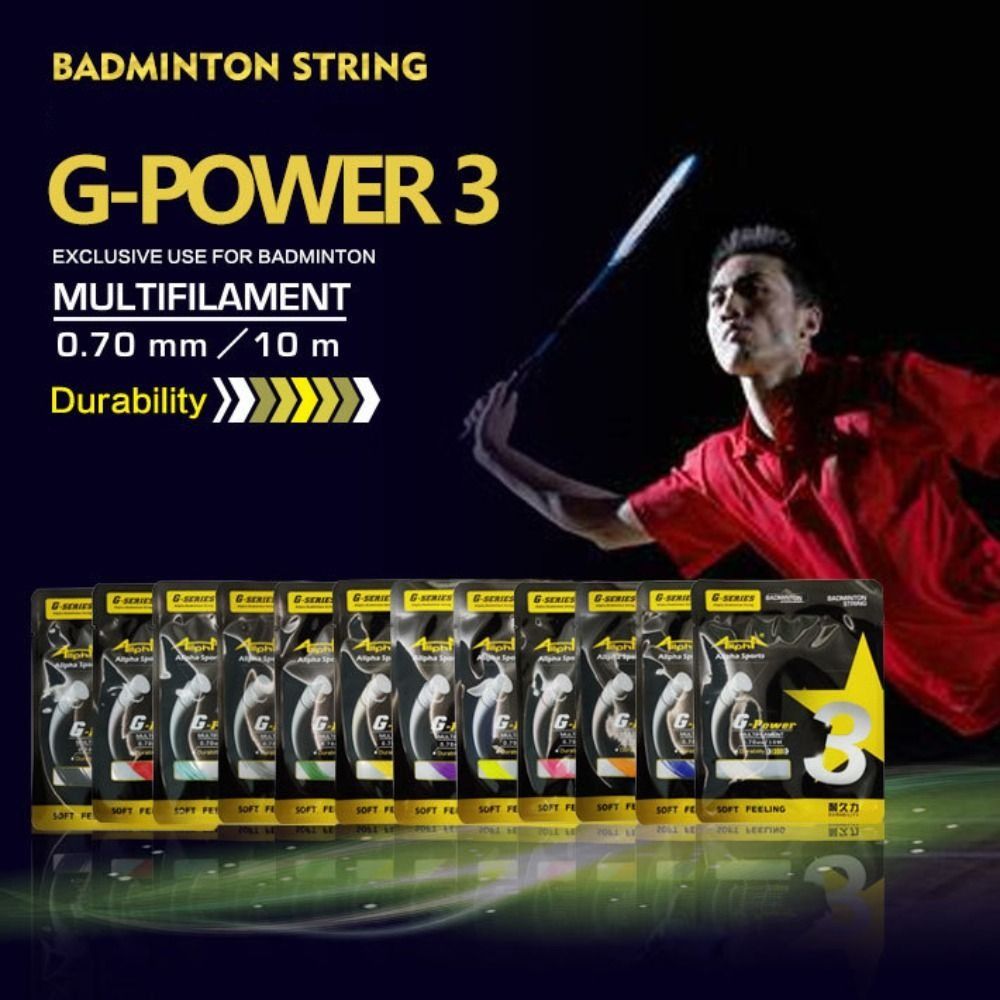 Badminton Yonex String - 高弾性バドミントンラケットライン、プロのトレーニング用の耐久性のあるストリング、0.7mm、g3、10個