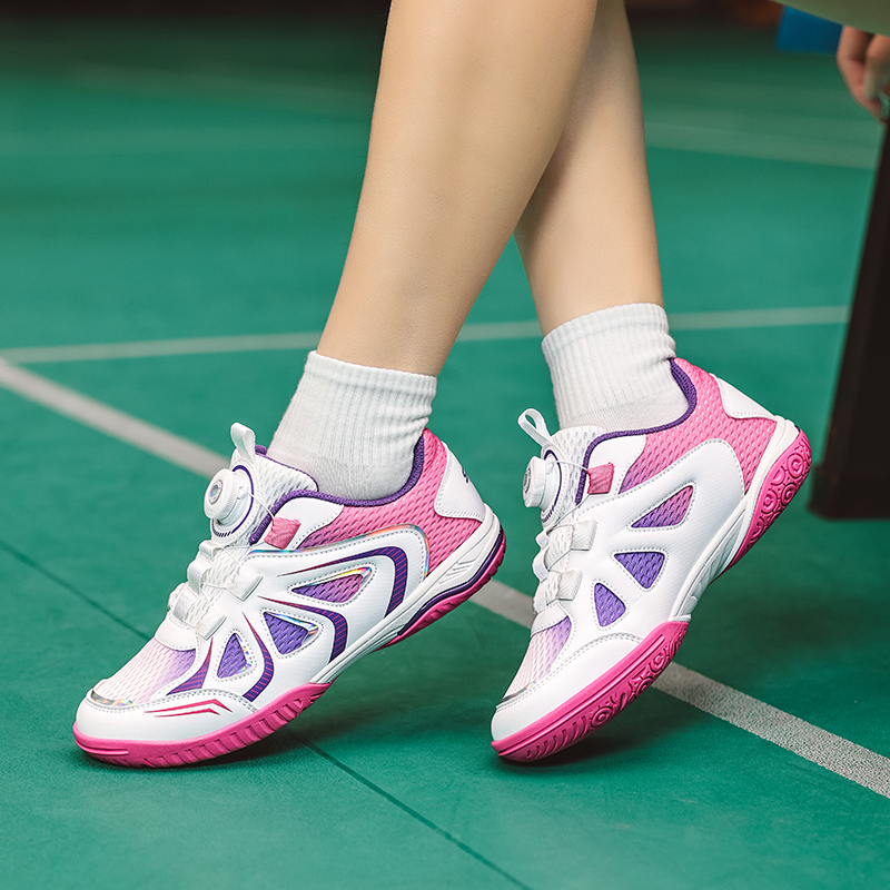 軽量で通気性のあるバドミントンシューズ、回転バックル付き男女 - Shoe Non Slip Badminton のレビューと価格