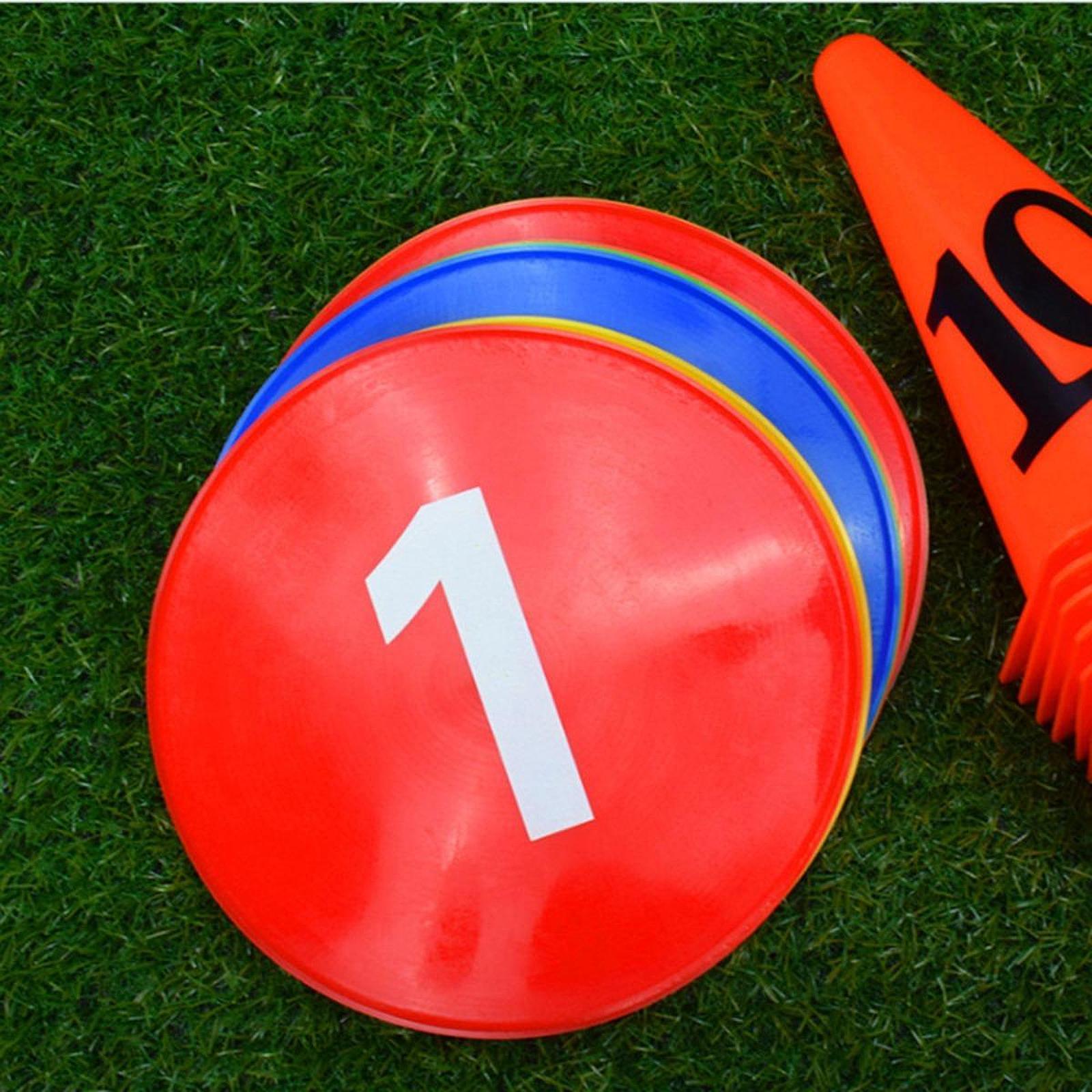 サッカー用フラットコーン、PVCマーカー、番号付きアジリティ - Court Marker Cone のレビューと価格