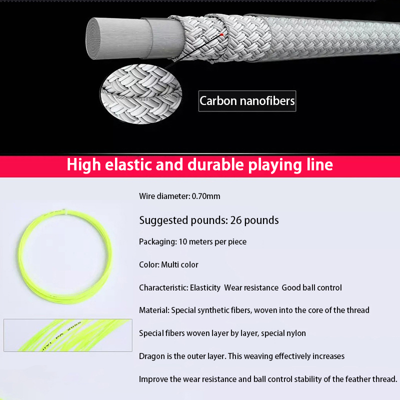 高弾性抵抗バドミントンラケット弦、PA-2055、ジムチーム - Badminton Yonex String のレビューと価格