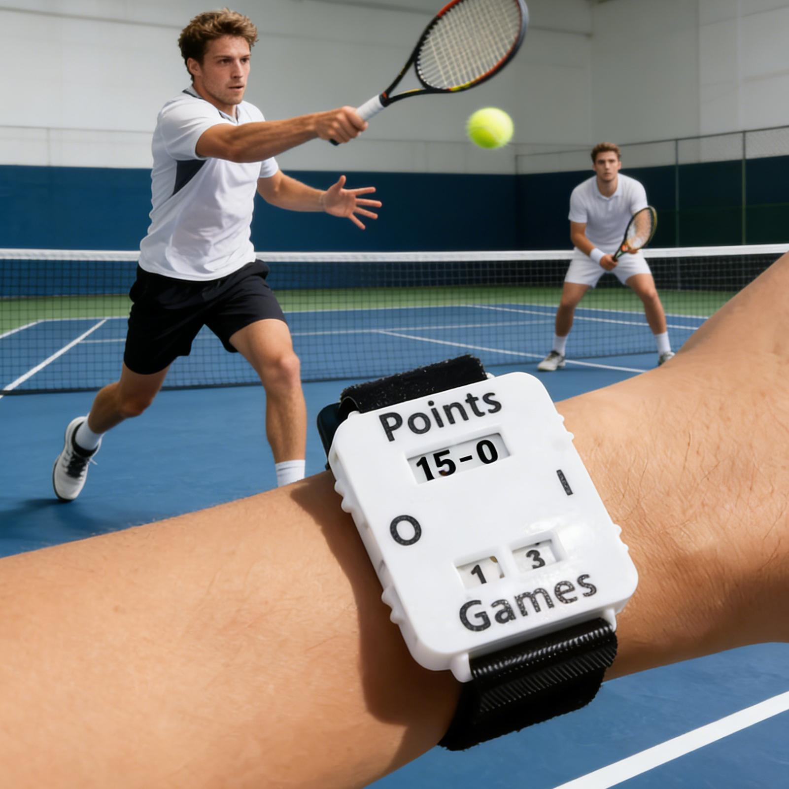 ポータブルクリケットテニスパデルスコアラーリストバンドインス - Badminton Score Counter のレビューと価格