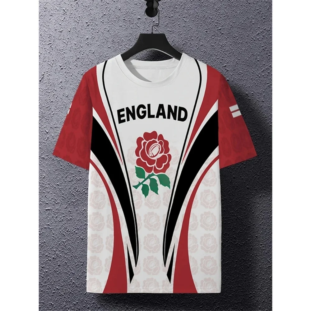 夏イングランド旗男性サッカー Tシャツ 3D プリントグラフ - Badminton England のレビューと価格