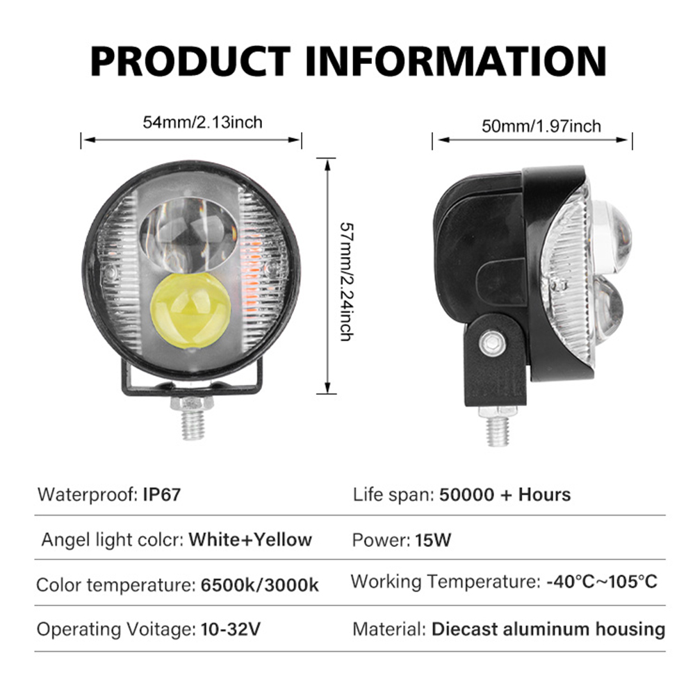 オートバイ LED フラッシャー運転フォグライト補助スポット - Badminton Flash のレビューと価格