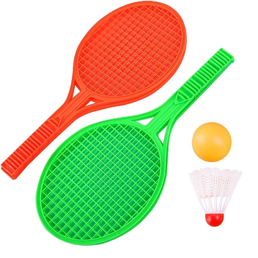 4 ピース/セットミニプラスチックバドミントン卓球ラケットセ - Badminton Fun Game のレビューと価格
