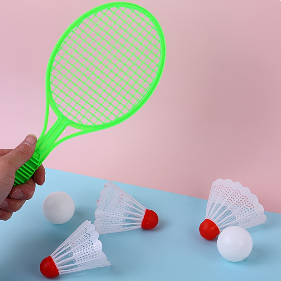 4 ピース/セットミニプラスチックバドミントン卓球ラケットセ - Badminton Fun Game のレビューと価格